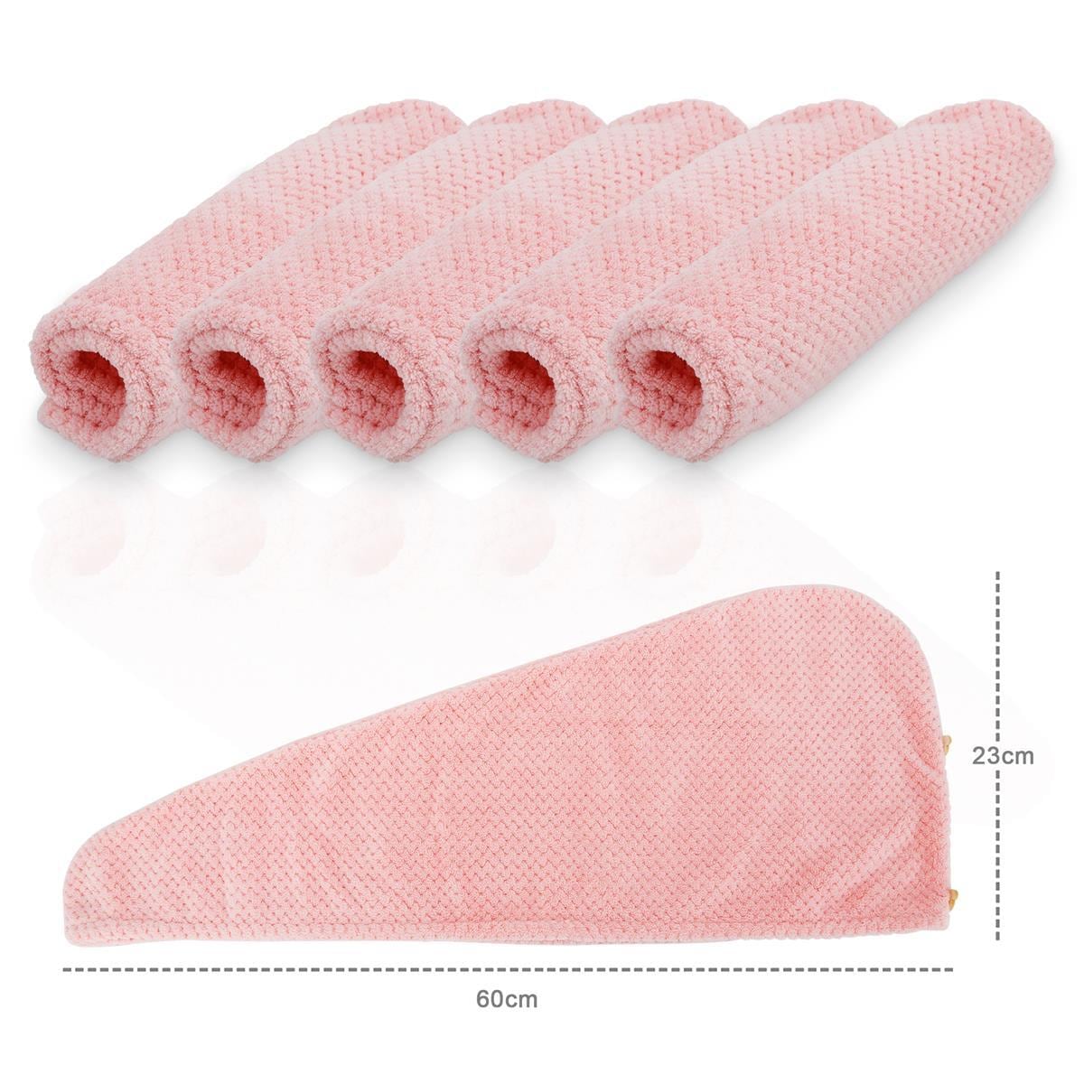 Hårturban Håndkle alle hårtyper myk (rosa)
