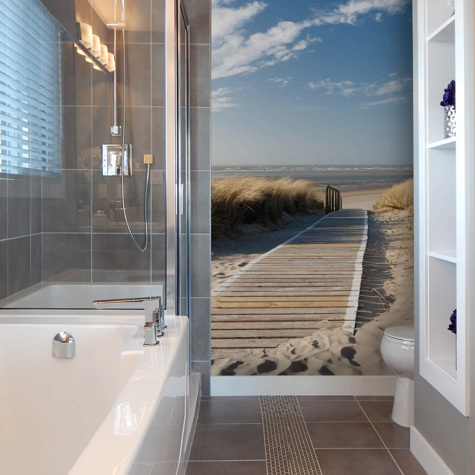 Fototapete DESIGNWALLS 2.0 - beige/creme-blau - Strand - 2,6 Meter