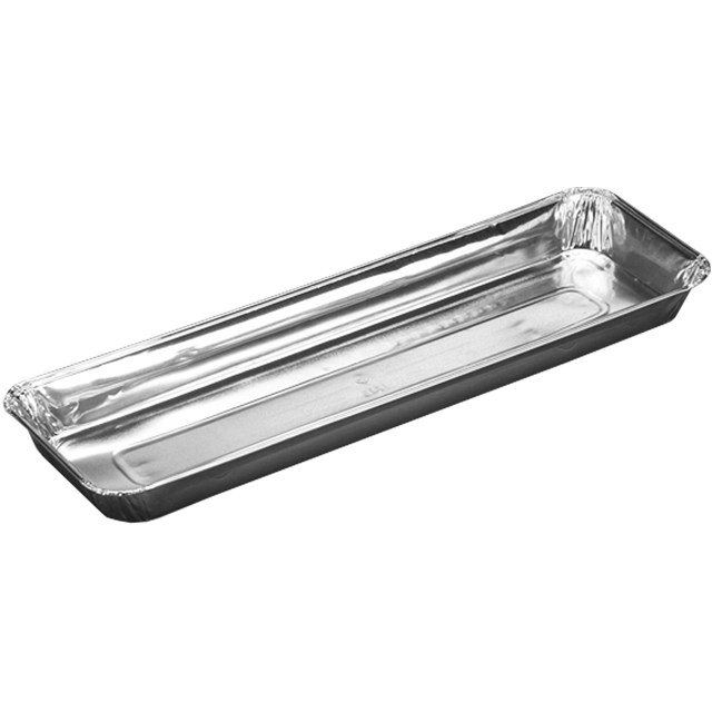 Schaal, aluminium, rechthoekig, 685ml, 326x106x25mm, zilver