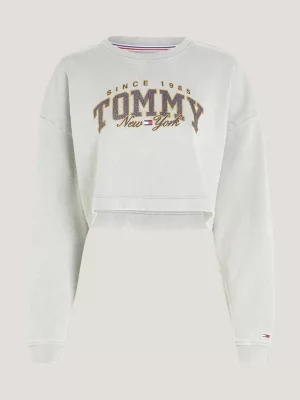 Moletom Varsity Cropped com Logo
