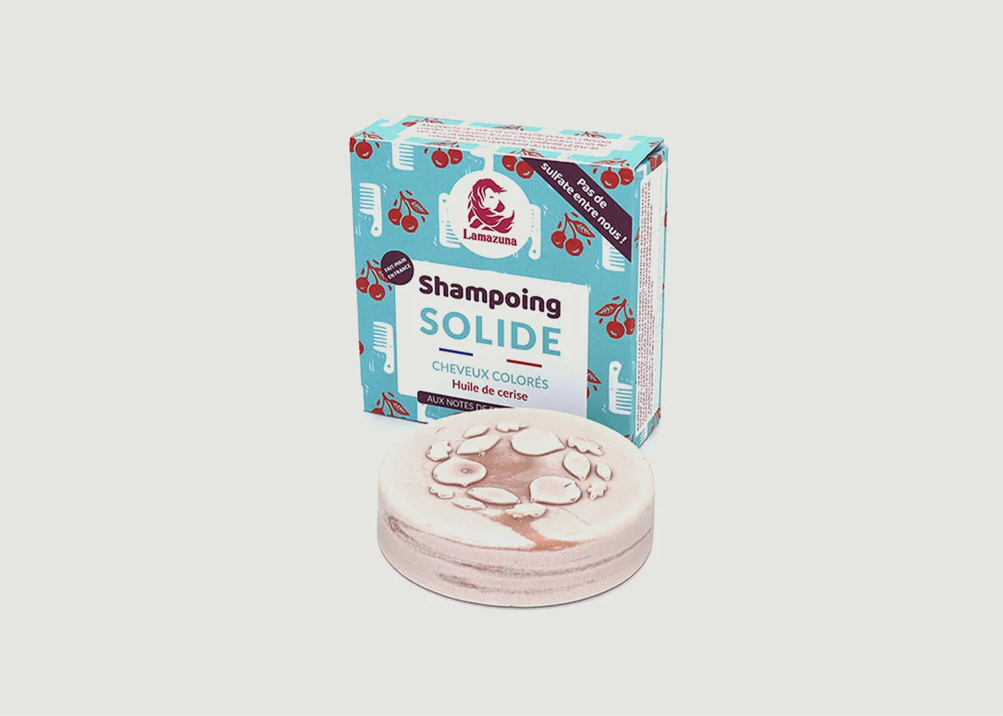 Shampoing solide cheveux colorés Huile de cerise Lamazuna