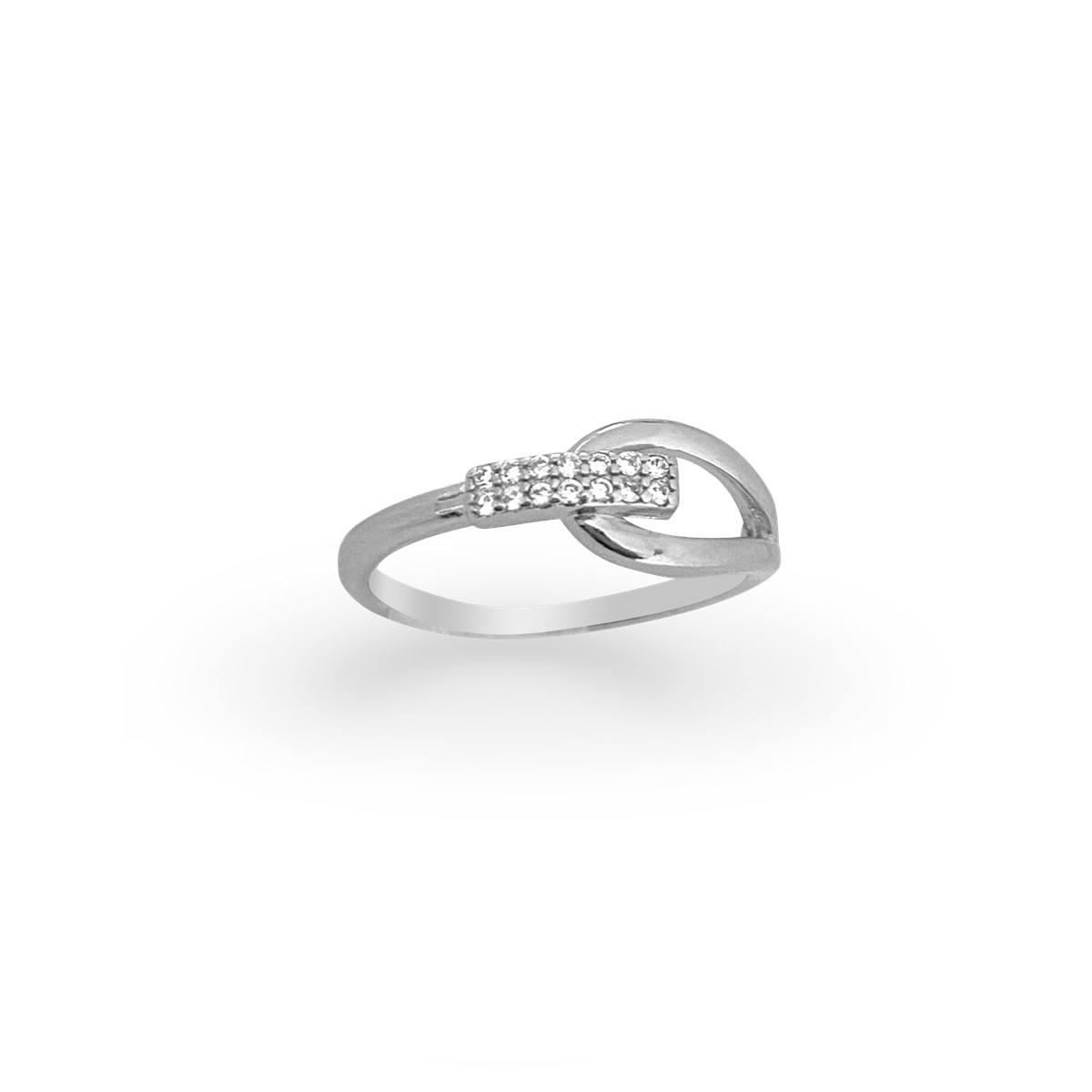 Bague en argent 925 rhodié avec oxydes de zirconium