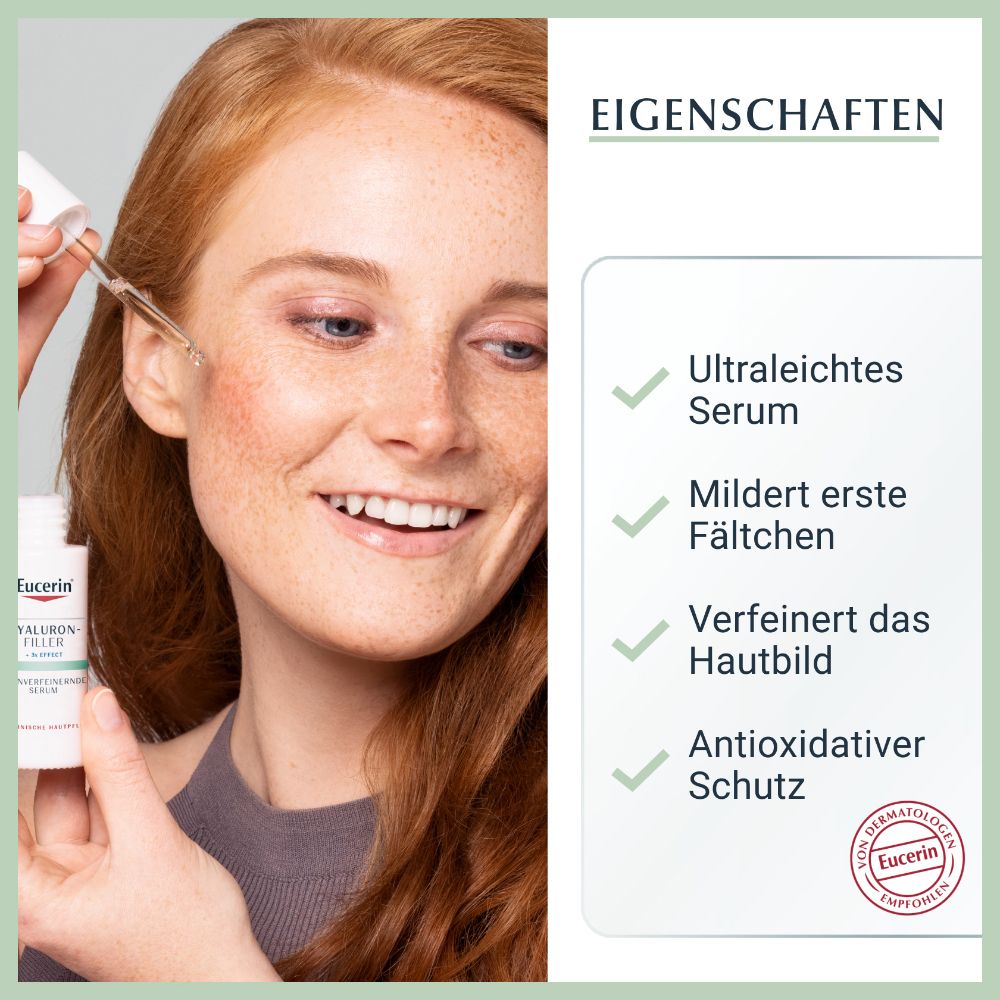 Eucerin® Hyaluron-Filler Porenverfeinerndes Serum – ultraleichtes Hyaluron Serum zur Faltenbehandlung mit Antioxidantien