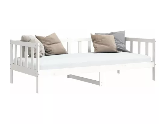 Lit de jour sans matelas blanc bois de pin massif 90x200 cm