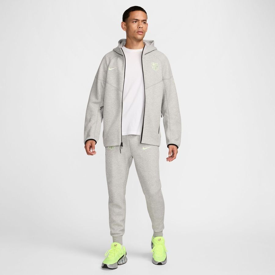 FC Barcelone Bas de Survêtement NSW Tech Fleece - Gris/Jaune Fluo