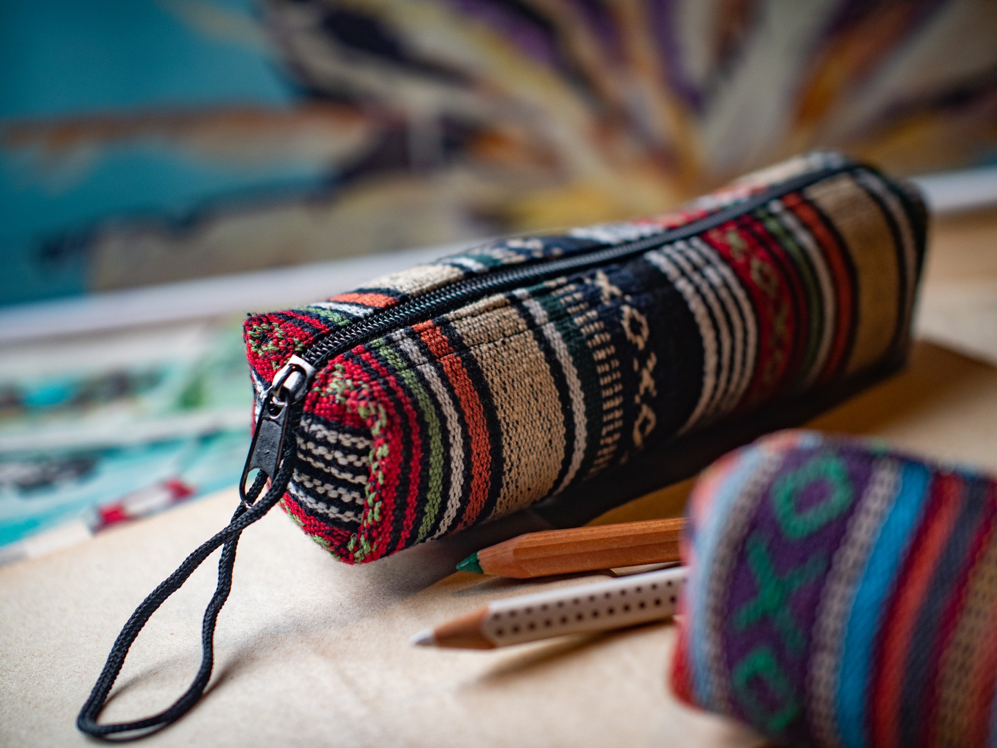 Stifteetui 'Ingalik', echte Handarbeit aus Nepal, multicolor, B 22 cm, H 5 cm günstig bestellen
