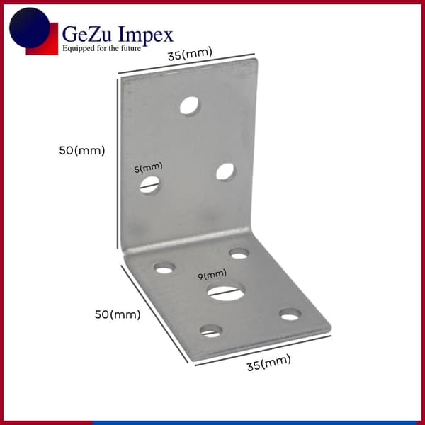 Vinkelbeslag 50x50x35x2.5 mm, 4 stk