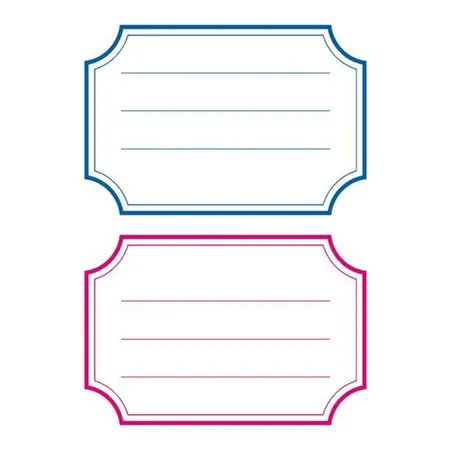 HERMA Schuletiketten, blau-roter Rand, liniert, 78 x 53mm