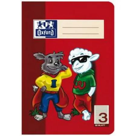 Oxford Schulheft A4, liniert, Lineatur 3, 32 Blatt, rot, Optik Paper®