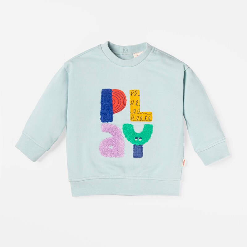 Sweat bébé garçon à maxi typo en coton recyclé bleu Catimini Bleu