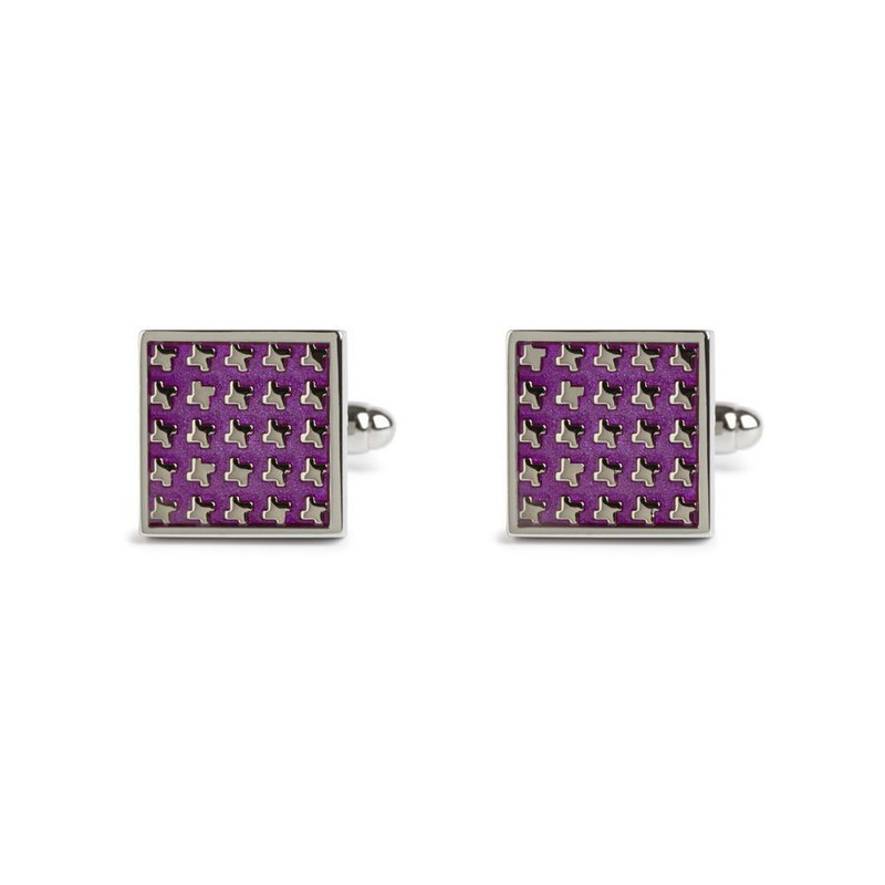 Boutons de manchette, Dogtooth Emaillé violet