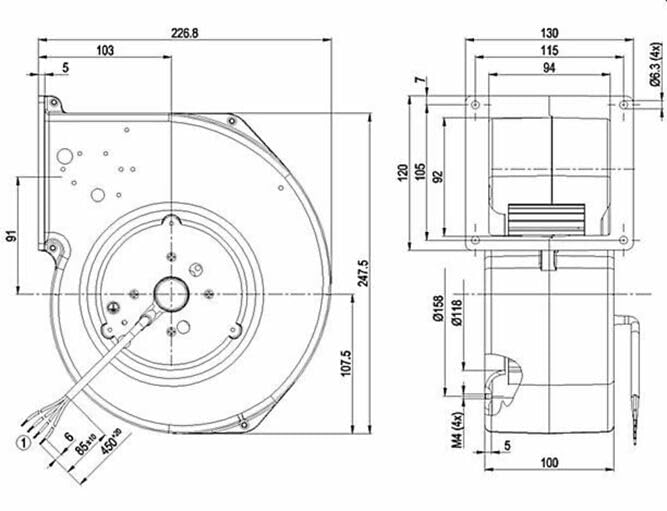 EBM PAPST G2E140-AE77-01 ALU Gebläse 230Volt - Zentrifugal Industriegebläse Kesselgebläse Druckgebläse Brenner Ofen Abluft Ventilator Lüfter