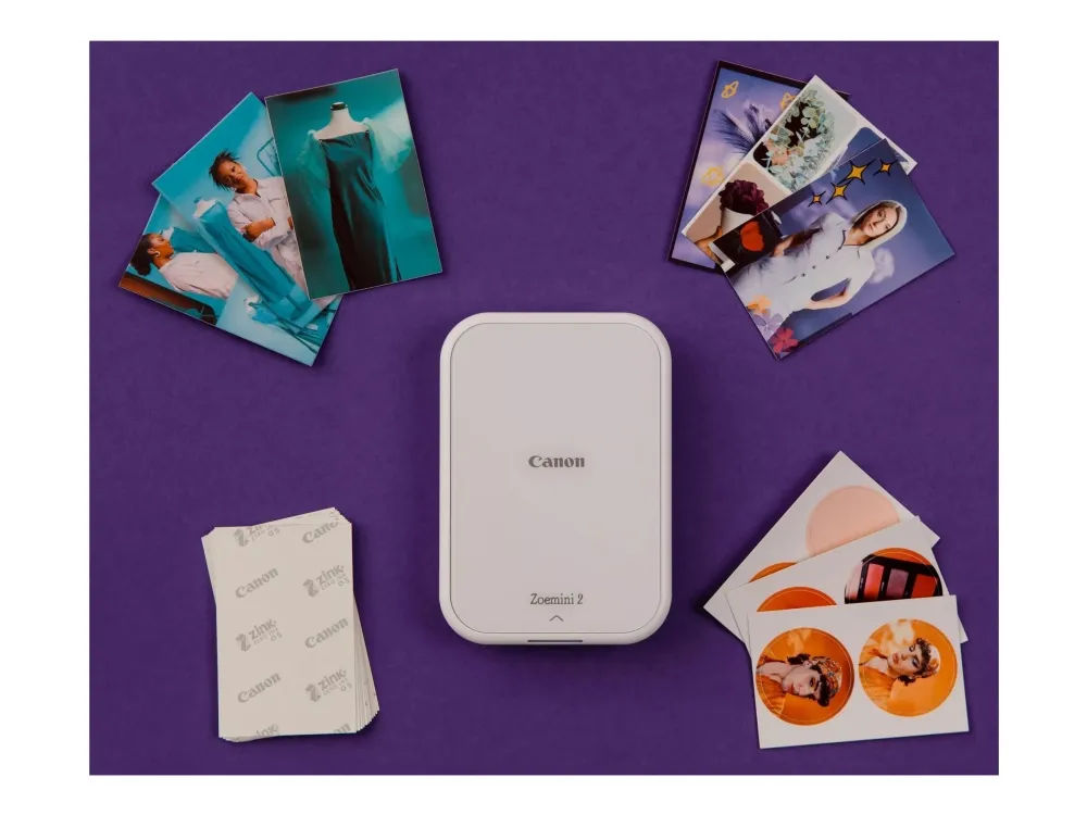 Canon Zoemini 2 - Printer - farve - zink - 50.8 x 76.2 mm - 313 x 500 dpi - op til 0.83 min./side (mono) / op til 0.83 min./side (farve) - kapacitet: 10 ark - Bluetooth 5.0 - perlehvid
