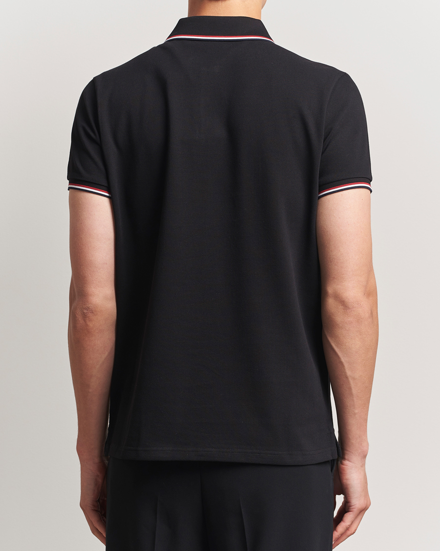 Moncler Contrast Rib Polo Black
