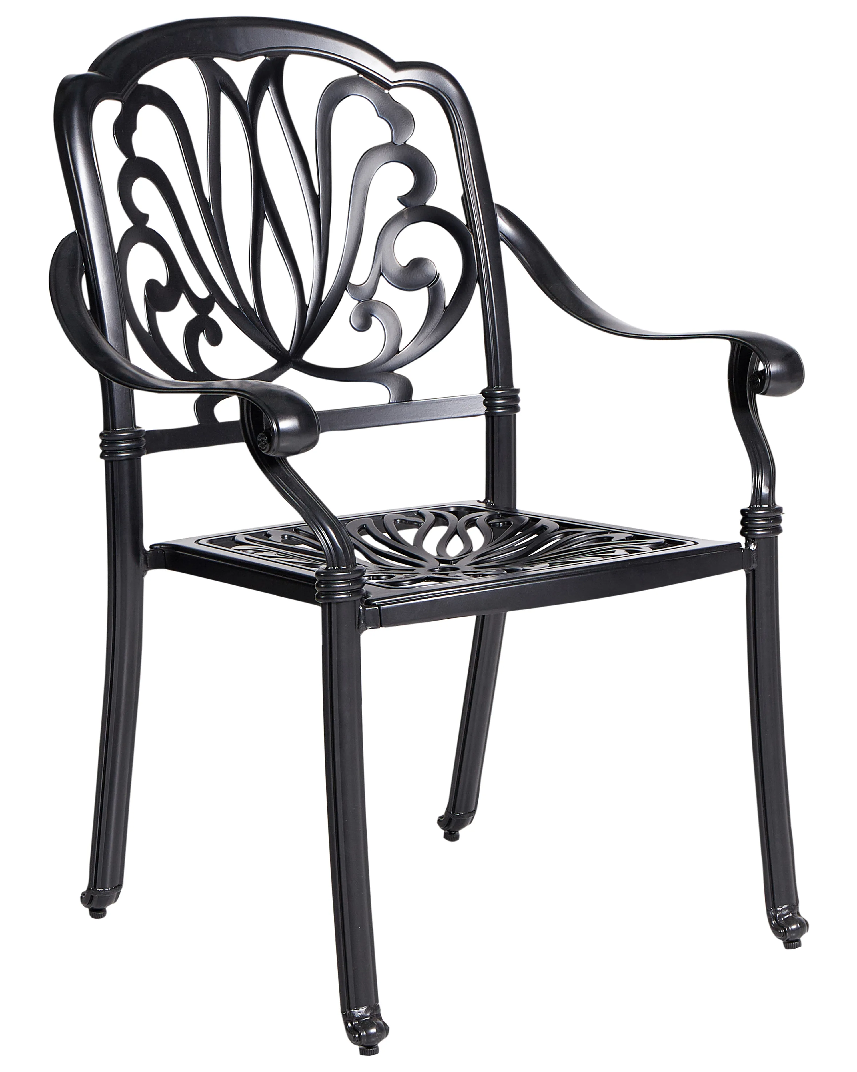 Set van 4 stoelen met zitkussen ANCONA Metaal Zwart