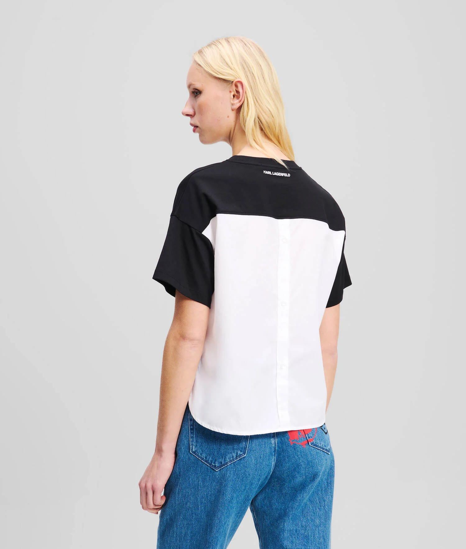 T-SHIRT EN TISSU MÉLANGÉ IKON - Noir