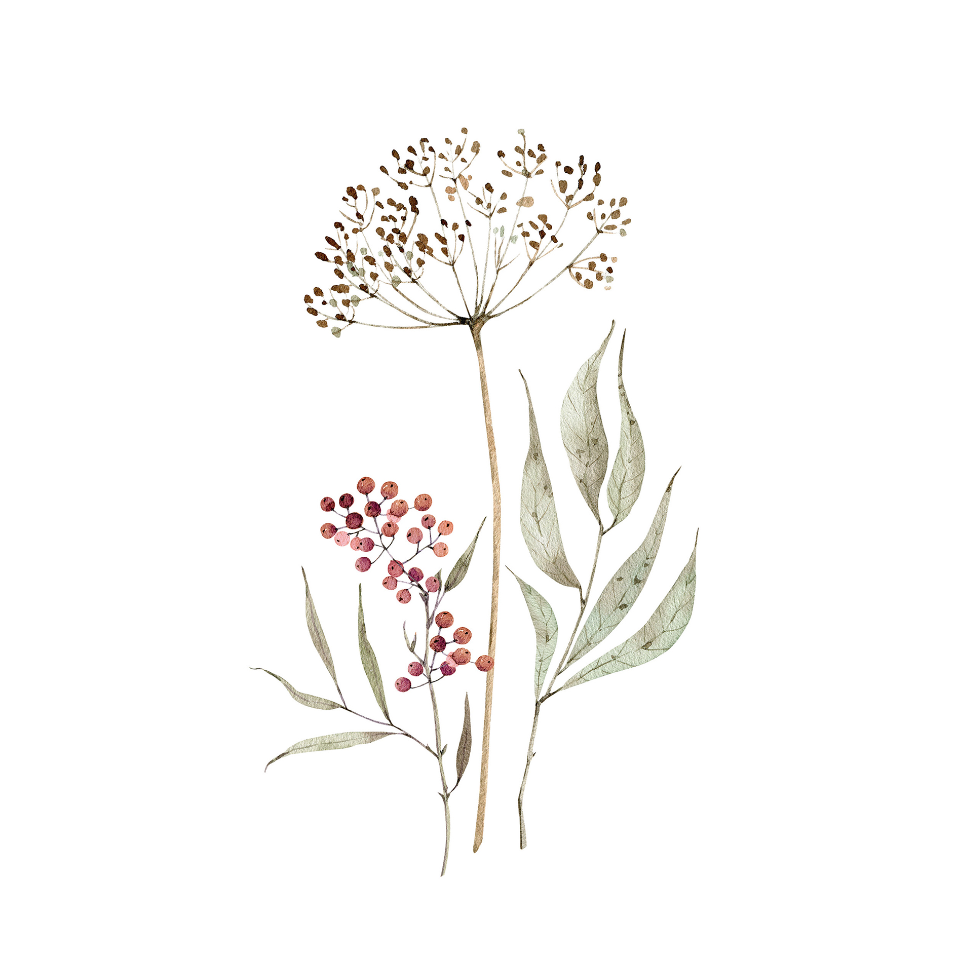 Gerahmtes Bild AQUA FLOWERS - 20x30 cm