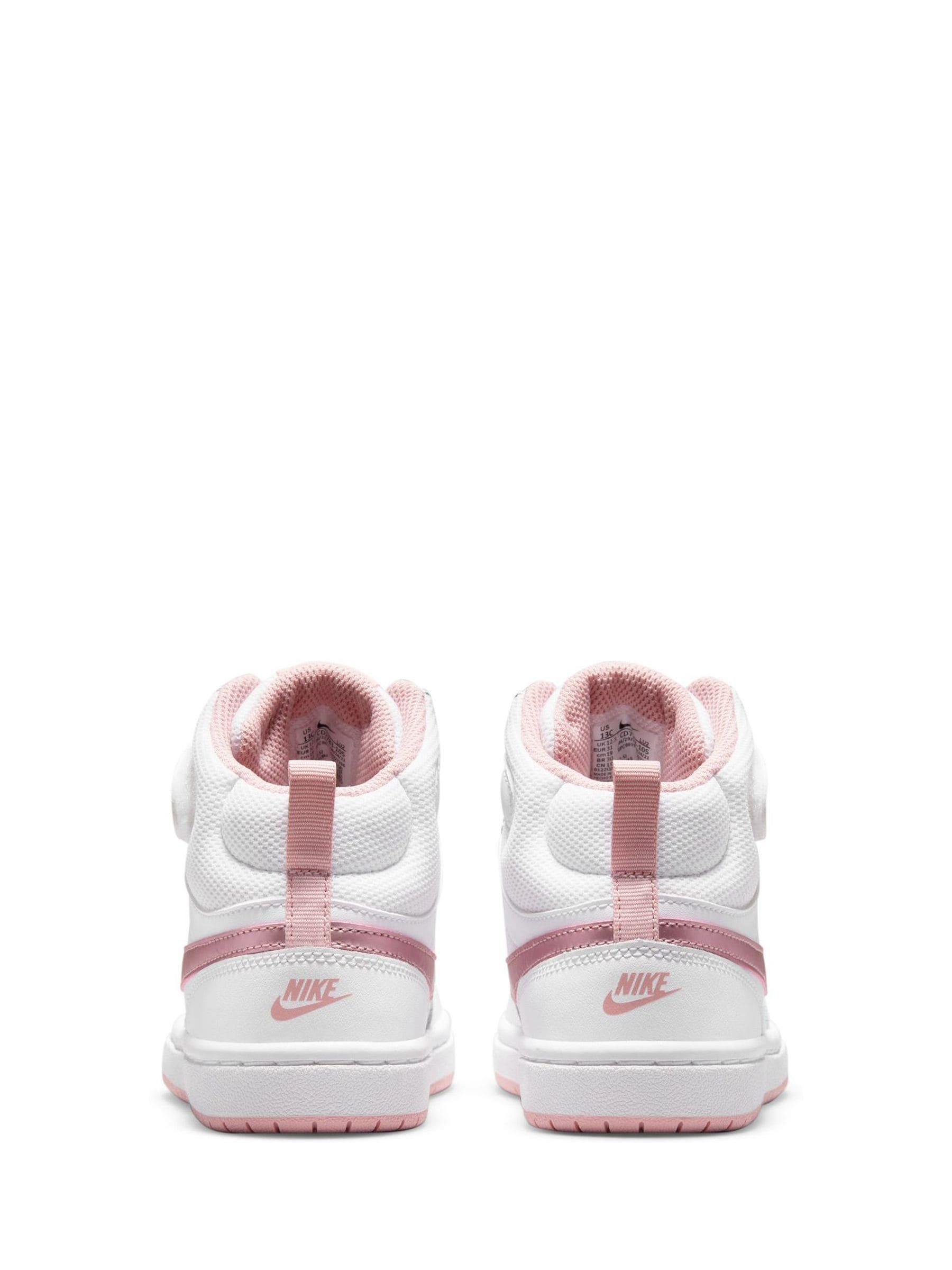 Wit-roze glazuur - Nike - Junior Court Borough halfhoge sneakers