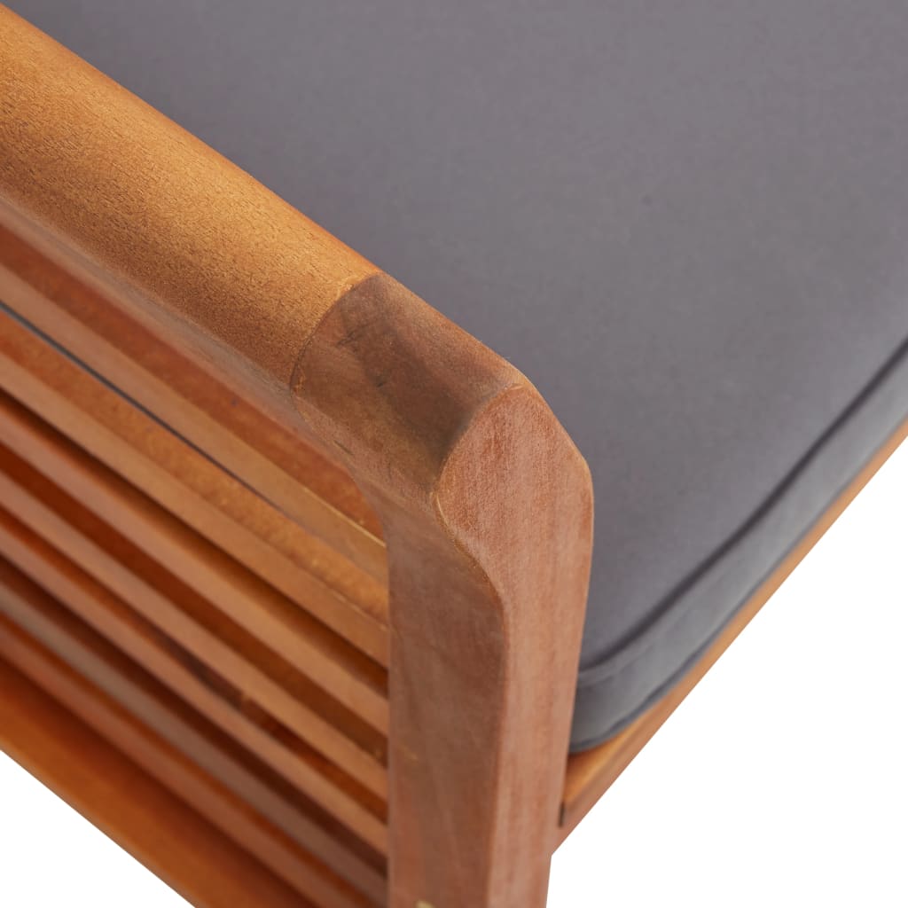 Mobilier à dîner d'extérieur 7 pièces et coussins acacia solide