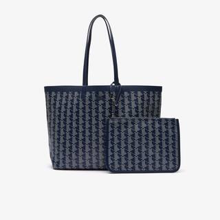 Sac cabas Zely moyen monogramme en toile enduite Sacs à main & Cabas - Bleu - Lacoste - Femme
