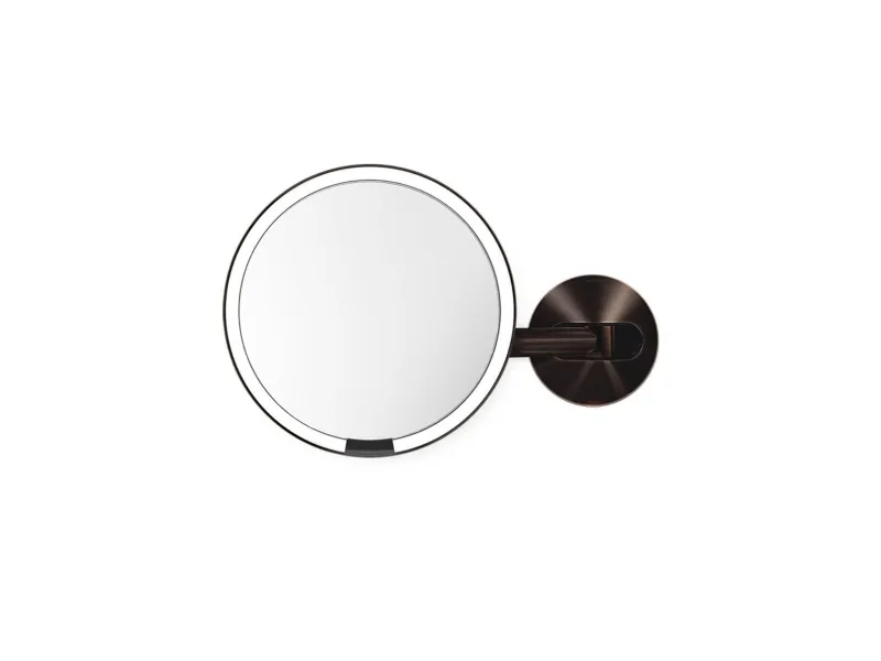 Simplehuman Simplehuman Sensor, vægmonteret kosmetikspejl, LED-belysning, 5x, strømforsyning, mørkt bronzestål