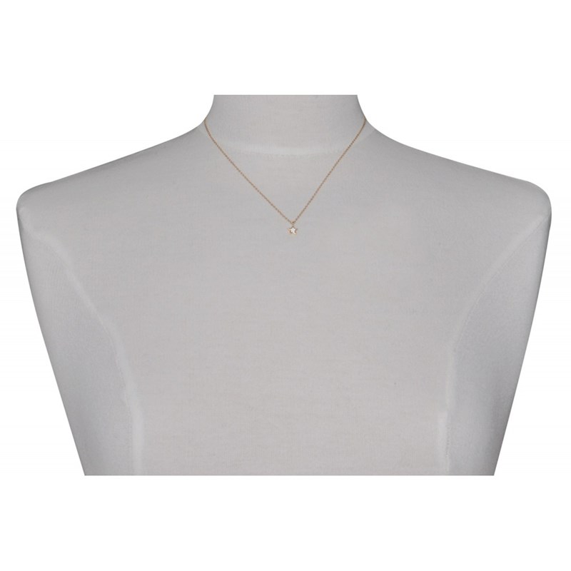 Collier Argent Doré Petite Etoile Strass Cristal