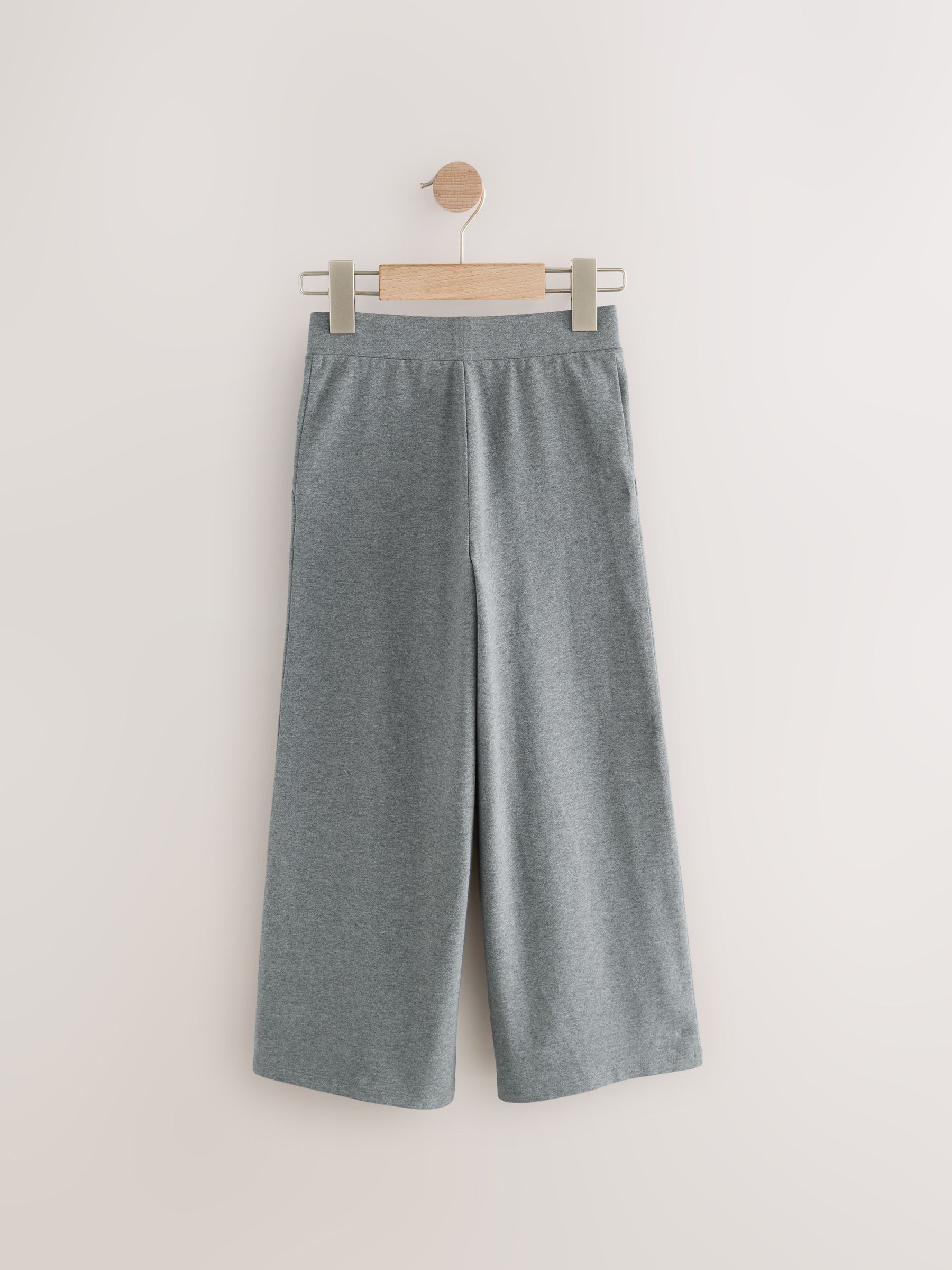 Antraciet - Jersey broek met wijde pijpen (3-16 jr)