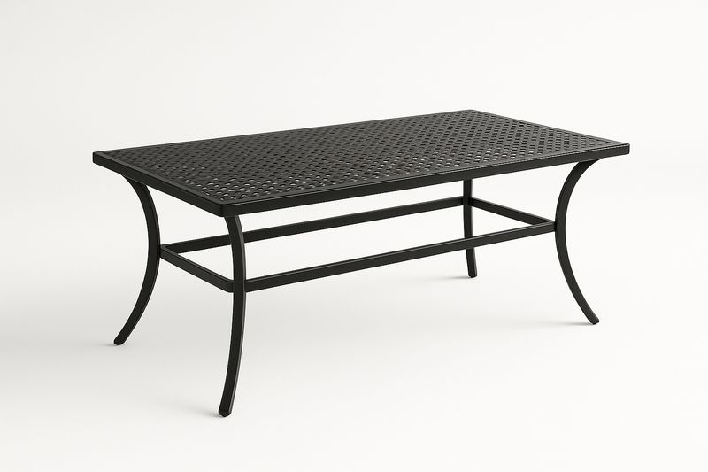Rechteckiger Tisch aus Metallgitter 120x60x45cm Schwarz