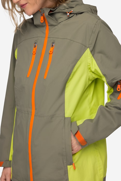 Funktions-Jacke, Kapuze, wasserabweisende Zipper