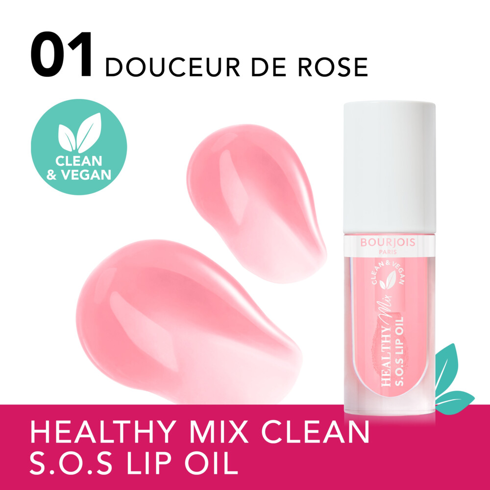 Bourjois Healthy Mix Clean S.O.S Lip Oil 01 Douceur de Rose4,5 ml