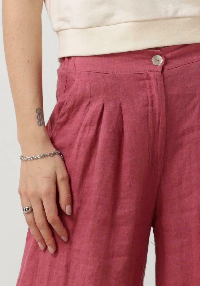 BY-BAR roze by-bar wijde broek eli linen pants