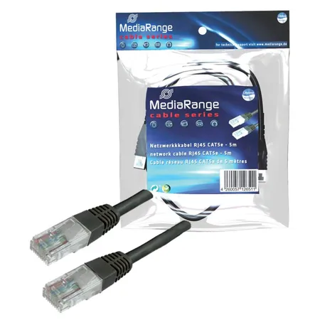 MediaRange Netzwerkkabel 1, schwarz, 3 Stück