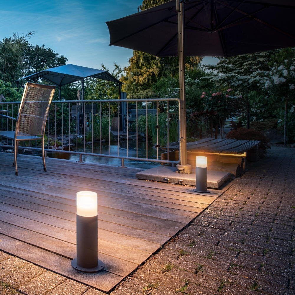 Padverlichting grafiet in zwart E27 IP44 300mm
