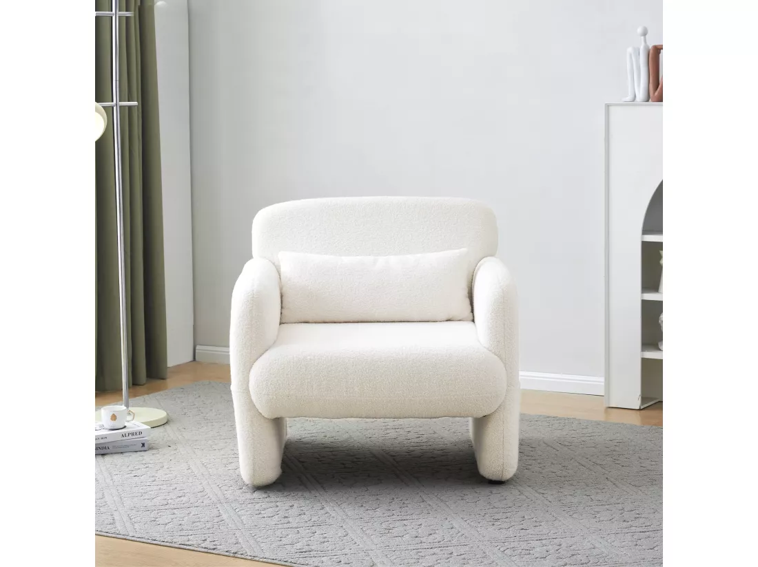 Arturesthome fauteuil célibataire décontracté, blanc, une pièce,d88cm×h778cm