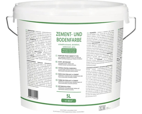 Cementverf en vloerverf grijs 5 l