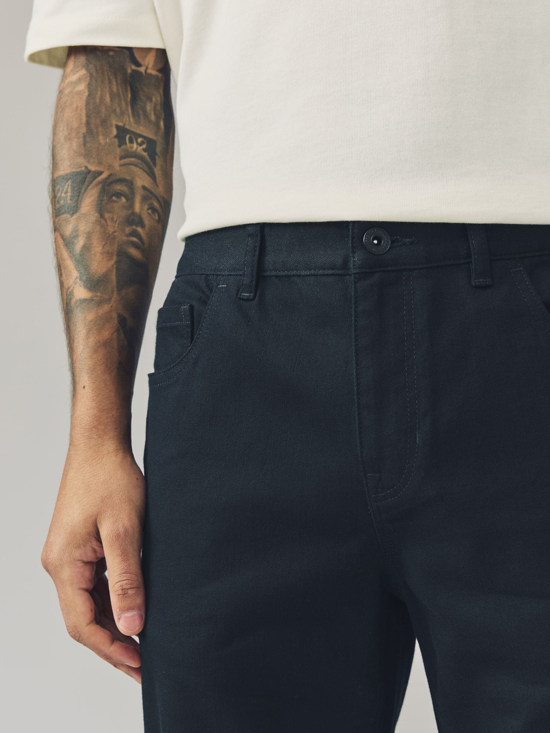 Marineblauw - Rechte, klassieke jeans met stretch