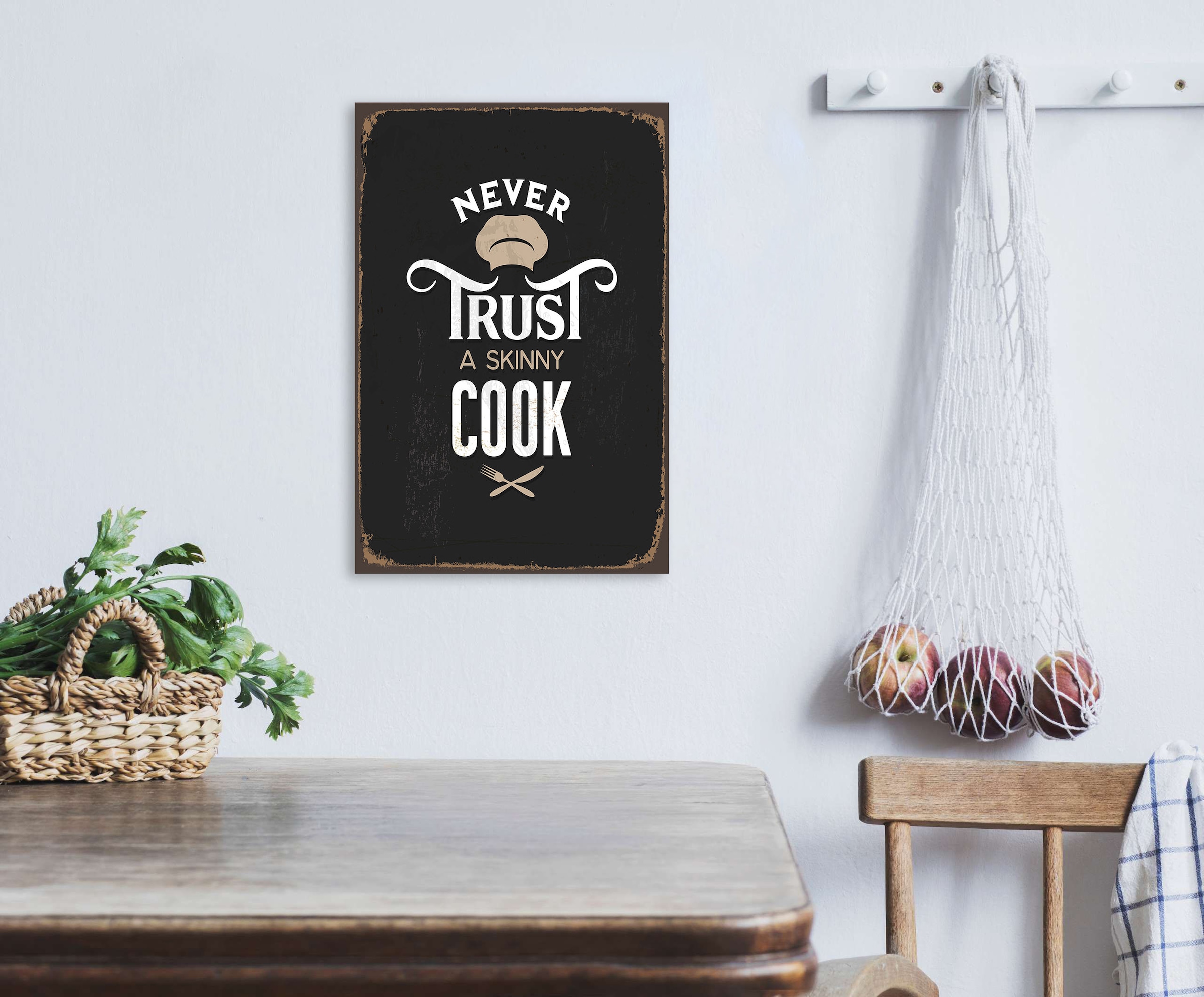 queence Metallbild »Skinny Cook« Schriftzüge 1 Stk. tlg.