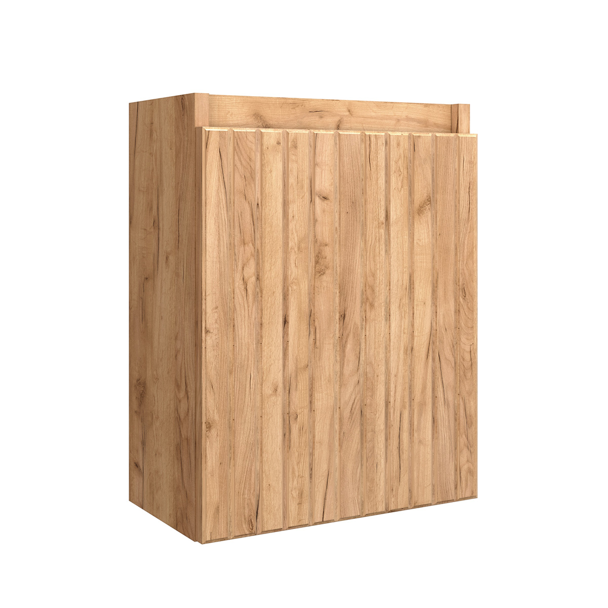 Fontana Bano toiletmeubel ribbelfront warm eiken 40x22cm met glans witte waskom