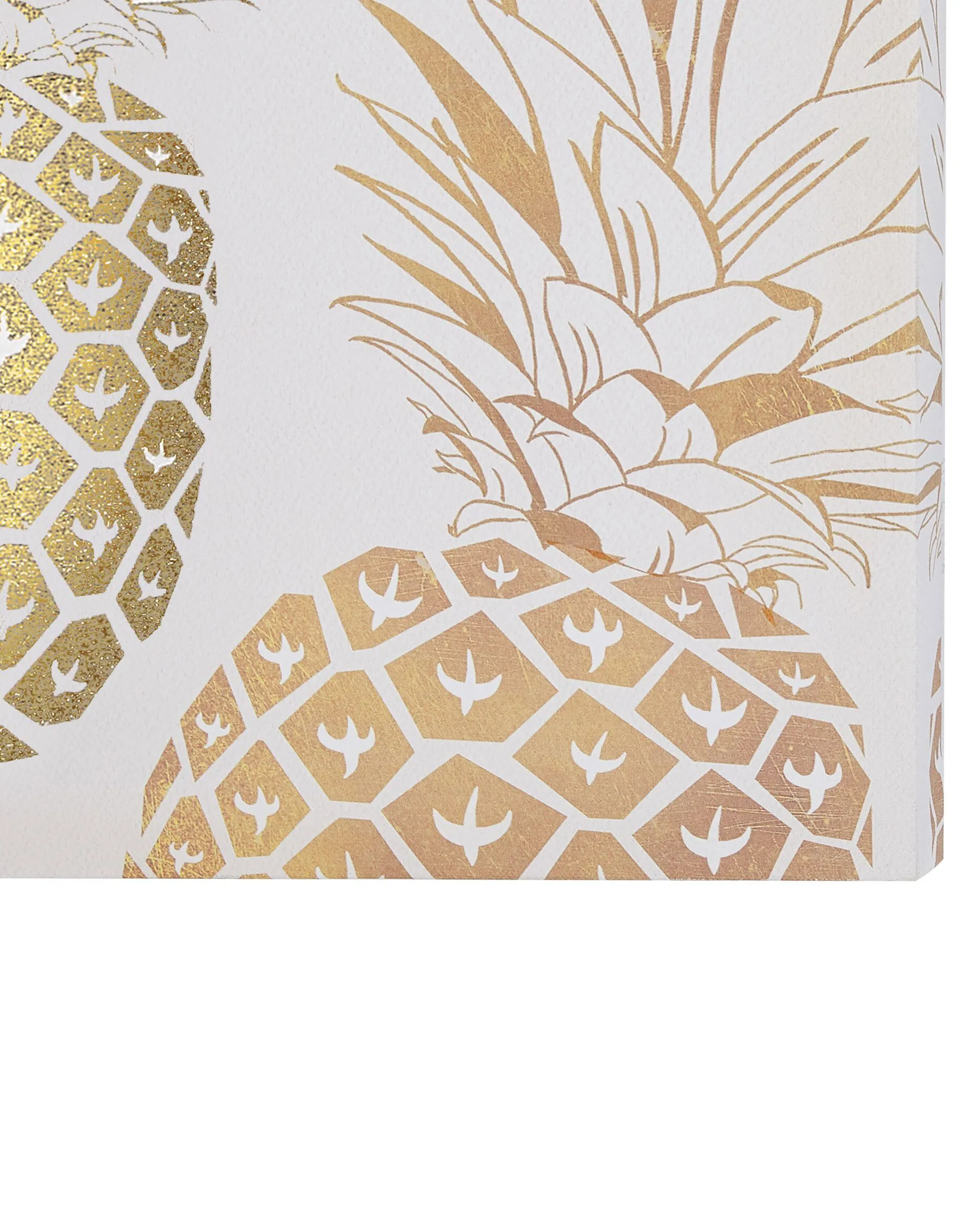 Set van 3 canvassen APESIKA Natuurlijk motief 30 x 30 cm Goud