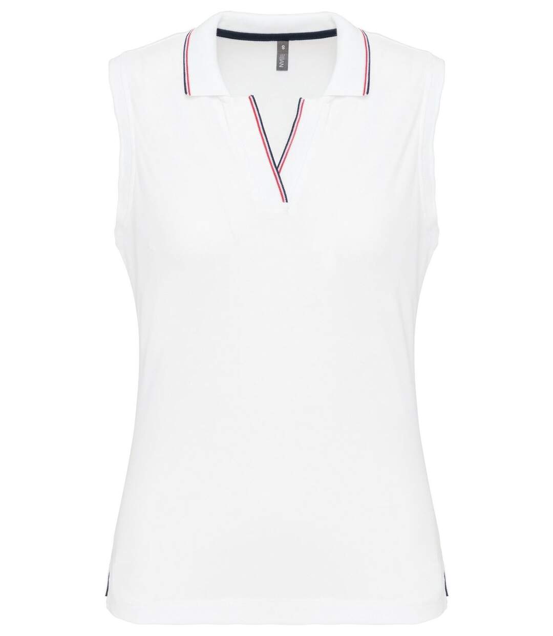 Polo femme sans manches - blanc - K224