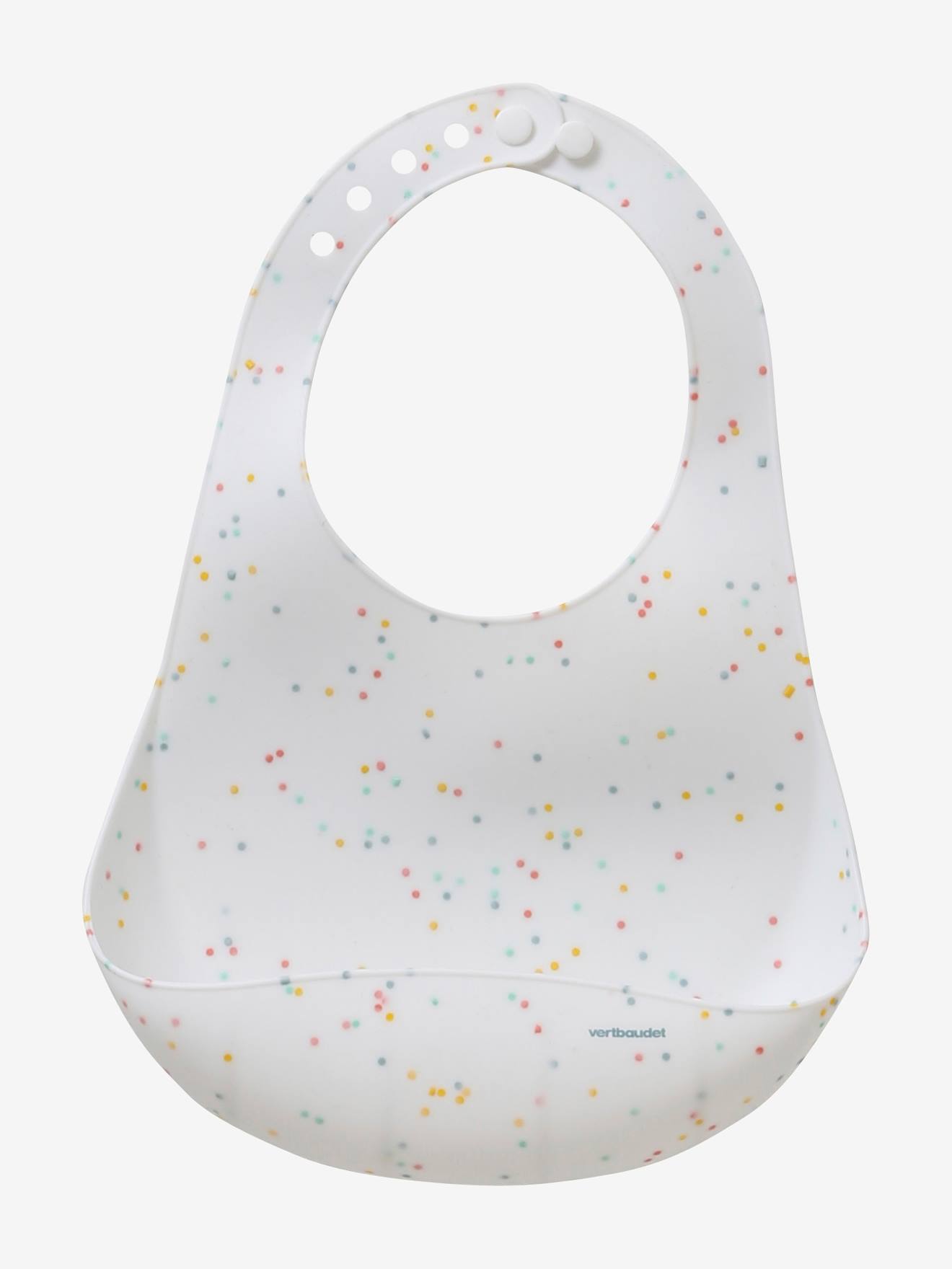 Babador com almofada de recuperação de silicone, estampa branca clara