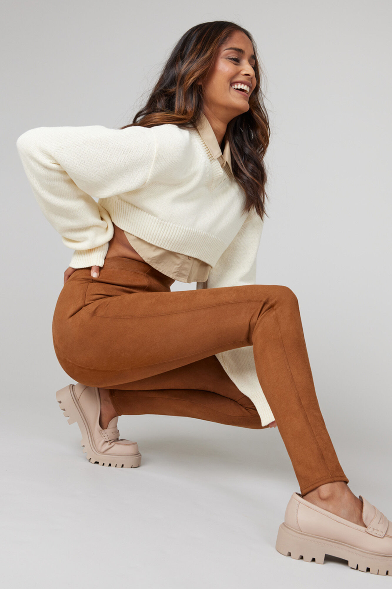 Leggings modeladoras com efeito Anteline - Nude
