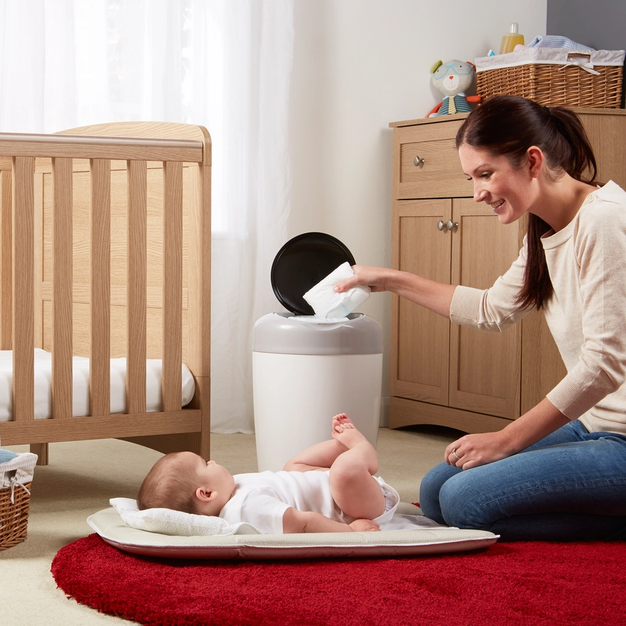 Tommee Tippee Windeleimer Sangenic Simplee inkl. 3 Kassetten weiß  grau