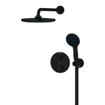 Grohe Precision Thermostat Perfect inbouw douchesysteem metVitalio Comfort 250 hoofddouche rond Mat Zwart
