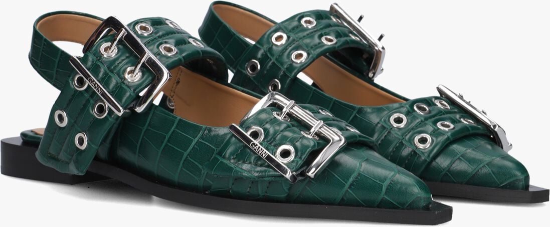 groene ganni ballerina's 53005