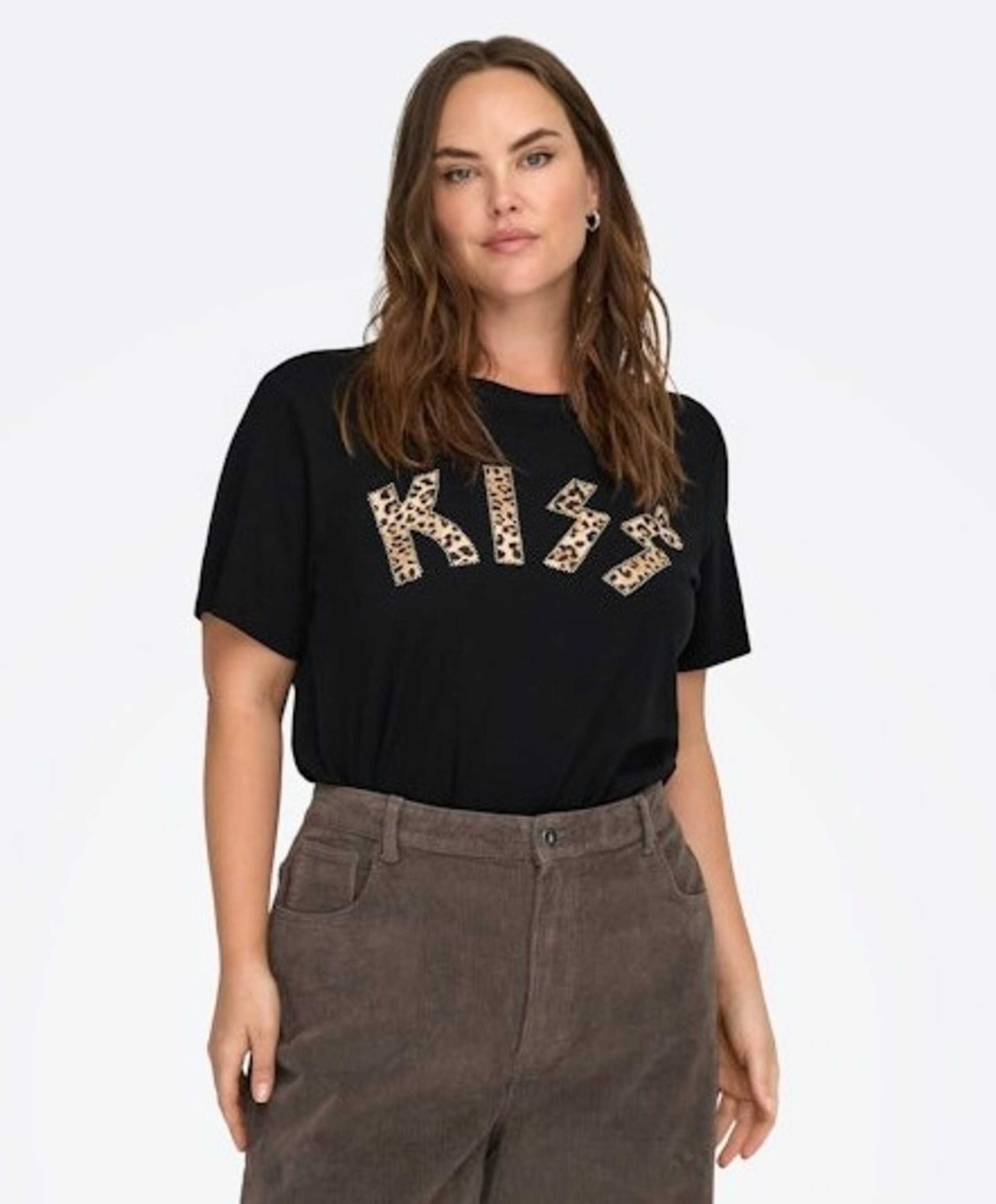 Only Carmakoma Dames T-shirt zwart