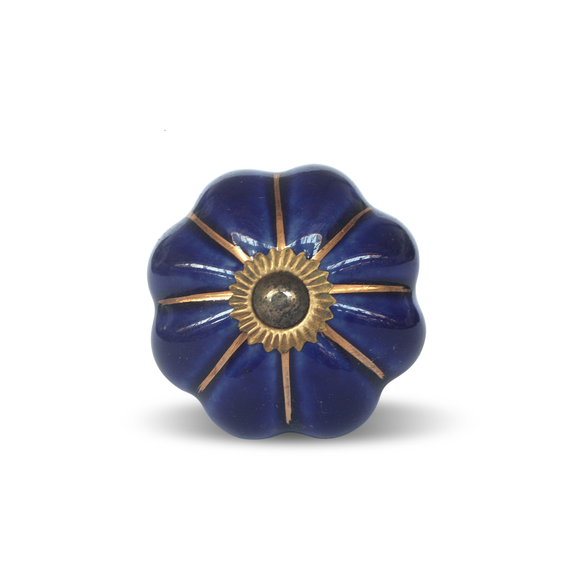 Keramik-Knauf 'Blume', blau, Ø 4 cm, H 2 cm günstig bestellen