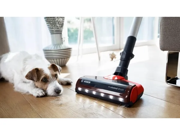 Bosch Unlimited 7 BCS711PET ProAnimal - Støvsuger - pind/håndholdt (2-i-1) - uden pose - ledningsfri - rød - 1 batteri