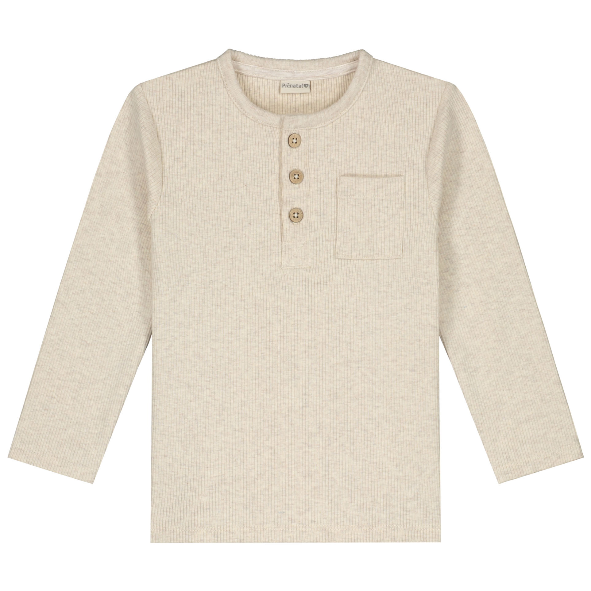 Prénatal peuter shirt lange mouwen effen bruin