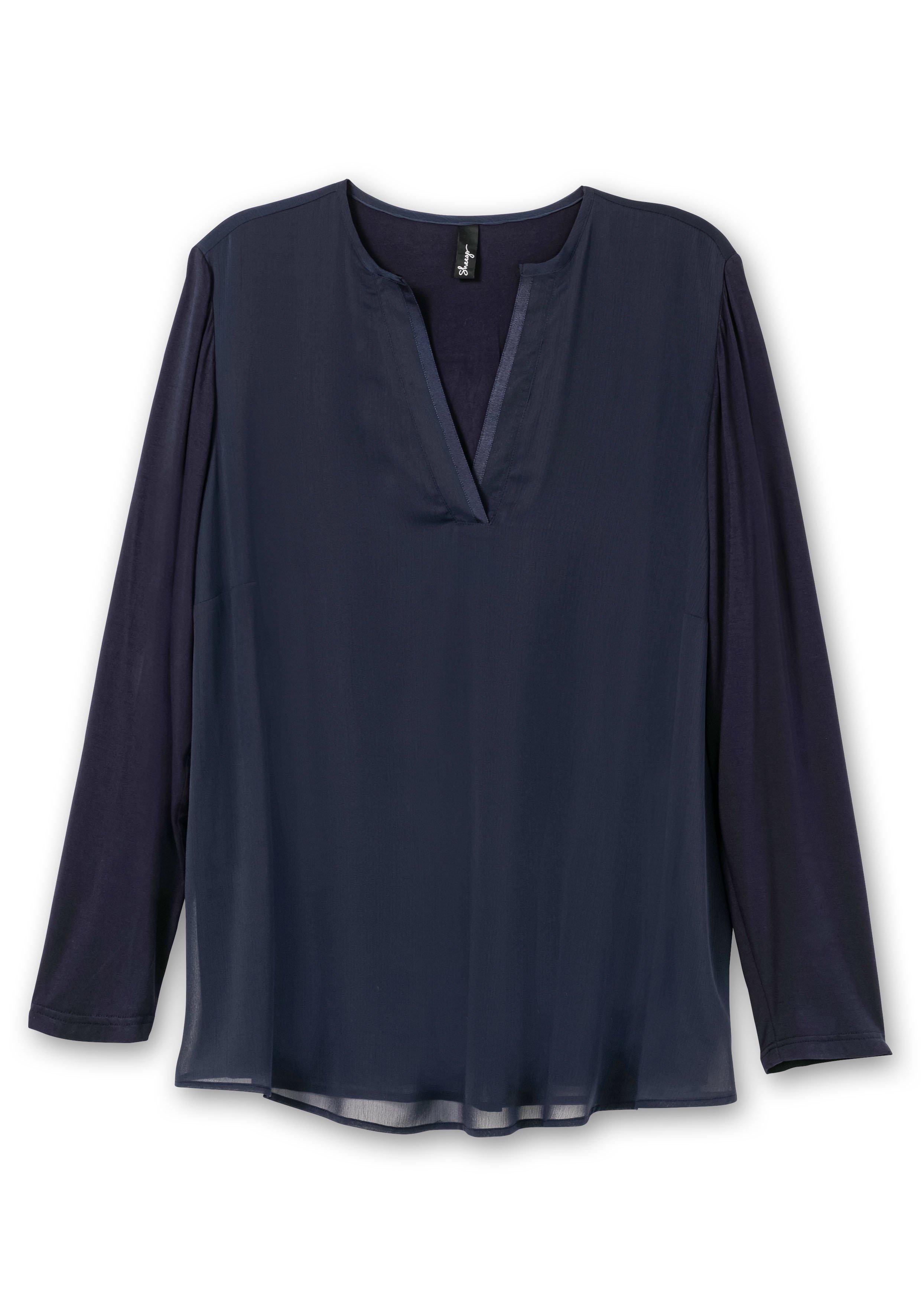 Tunika im Lagenlook aus Chiffon und Jersey